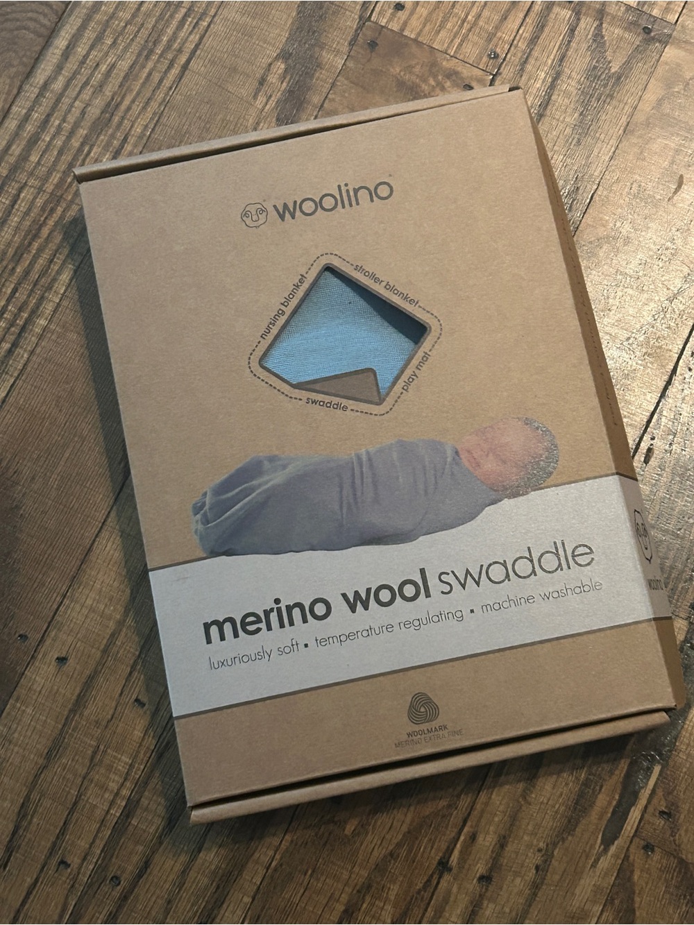 Woolino Merino Wool Swaddle - Blue